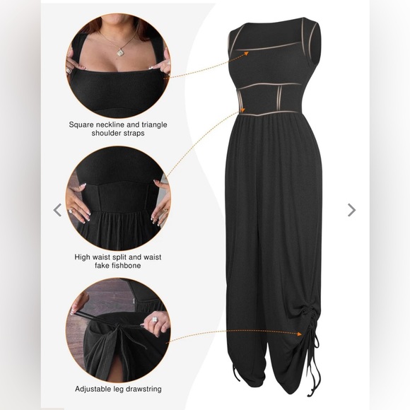 Popilush Elegant Black Wide Leg Jumpsuit - Picture 14 of 15